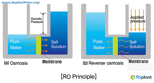 Tekanan osmotik dalam membran RO